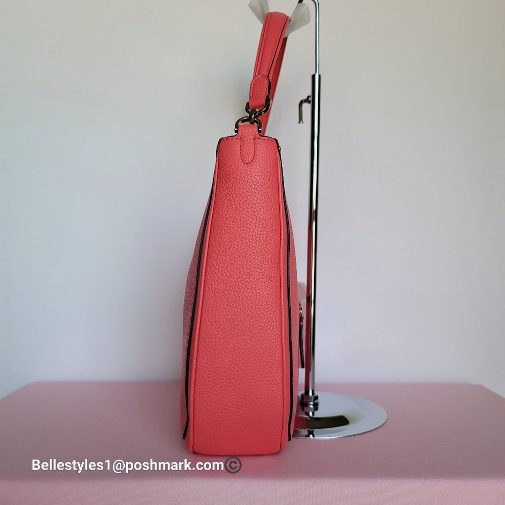 KATE SPADE Roulette Pebbled Leather Large Hobo Bag- Peach Melba color π$178.β - Picture 9 of 16